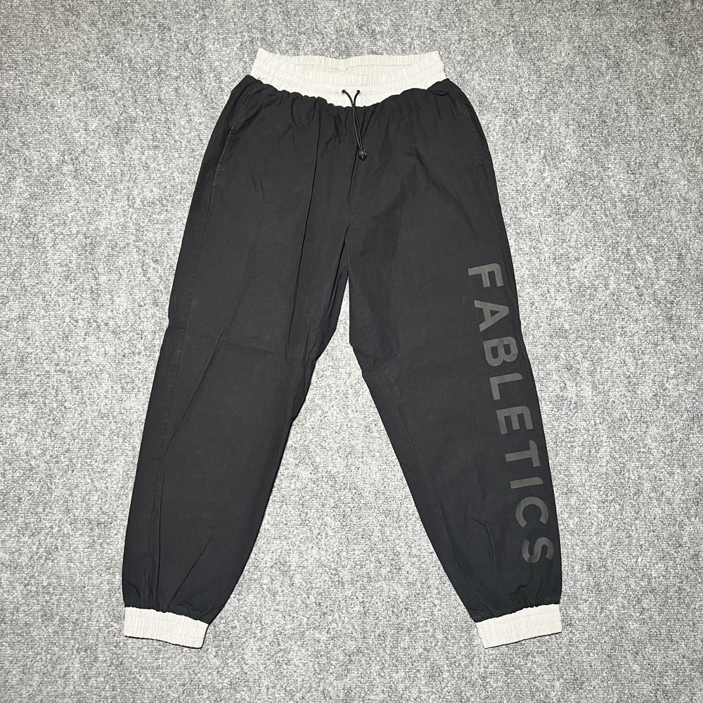 Fabletics Kora Track Pants Women S Black Elastic‎ Waist Drawcord Pockets Sports
